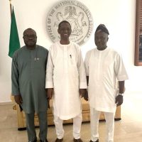 Photo News From Left: The Administrator of the Presidential Amnesty Programme, Dr Dennis Otuaro, the National Security Adviser, Mallam Nuhu Ribadu and Prof Steve Azaiku, former Member of the House of Reps for Yenagoa/Kolokuma/Opokuma Federal Constituency at the weekend in Abuja.